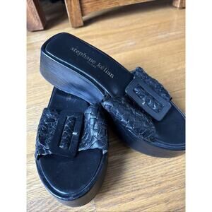 Stephane Kelian VTG leather platform sandal shoes UK 6Sz 8 US adjustable buckle